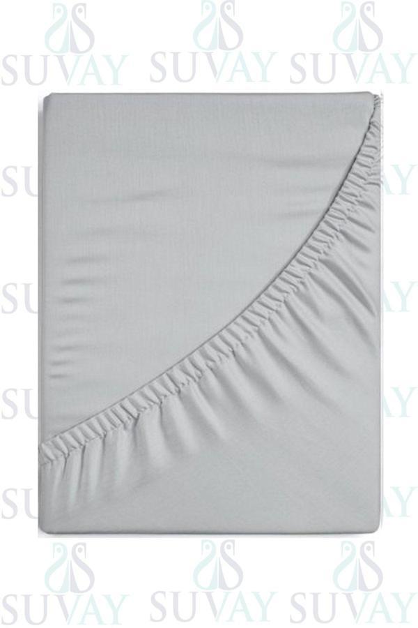 Suvay Gri Bebek Lastikli Çarşaf %100 Pamuklu Penye Park Yatak | 60X120 | 70X110 | 70X120 | 70X130 | 70X140 - Image 1