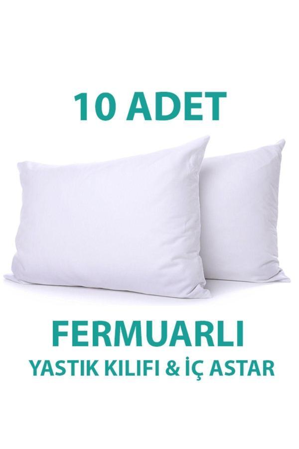 Suvay Pamuklu Fermuarlı İç Yastık Kılıfı Beyaz Renkli İç Astar Yastık İç Kılıfı 50X 70 Şilte - Image 1