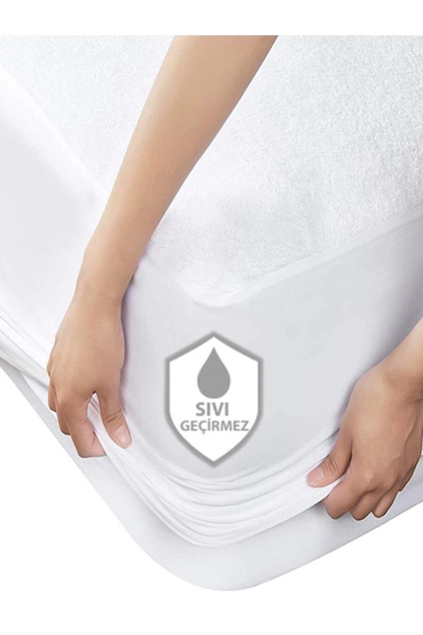 Suvay Micro Fitted Full Kenar Su Sıvı Geçirmez Alez Çarşaf Tek Çift Kişilik Beyaz Renkli Yatak Koruyucu - Image 1