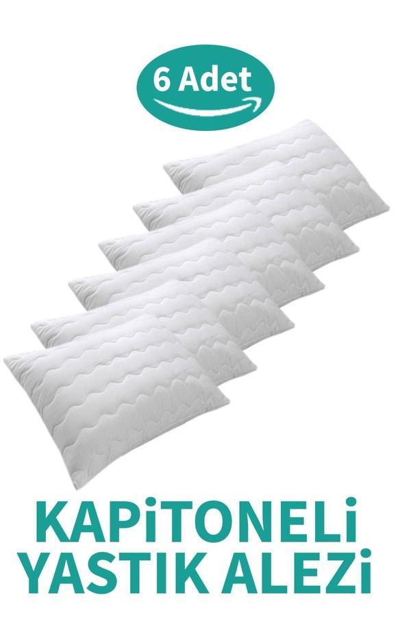 Suvay Kapitoneli Yastık Alezi 6'Lı Pamuklu Fermuarlı Kapitone Yastık Koruyucu Yastık Kılıfı - Image 1