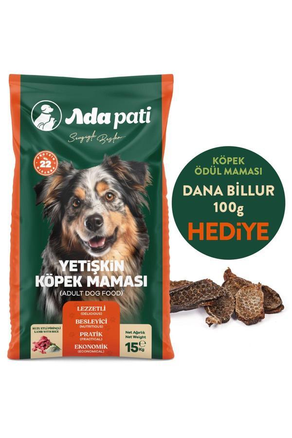 Ada Pati Kuzu Etli Pirinçli Yetişkin Köpek Maması 15 Kg + Dana Billur 100G - Image 1