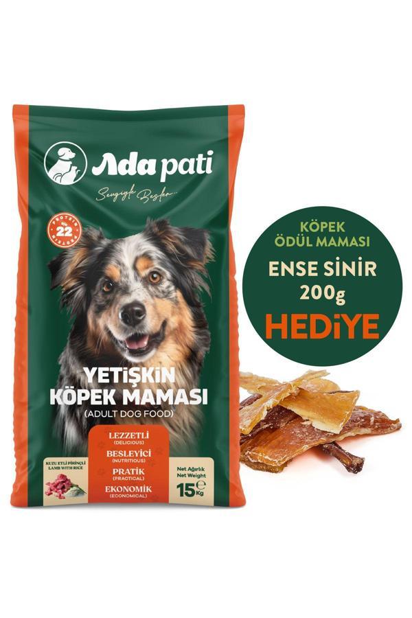 Ada Pati Kuzu Etli Pirinçli Yetişkin Köpek Maması 15 Kg + Dana Ense Sinir 15Cm 200G - Image 1