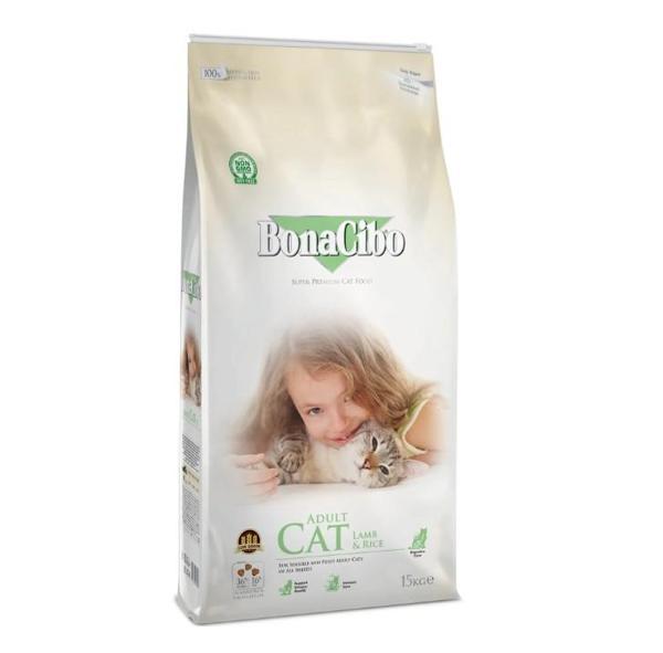 BonaCibo Adult Cat Lamb & Rice Kuzu Etli ve Pirinçli Yetişkin Kedi Maması 15 Kg - Image 1