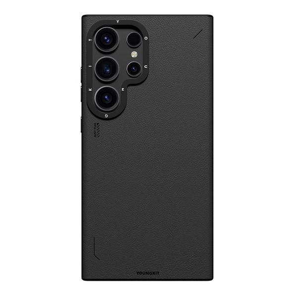 Galaxy S24 Ultra Kılıf M-safe Şarj Özellikli Basit Mat Deri Desenli Youngkit Tech Fashion Serisi Kapak - Image 1