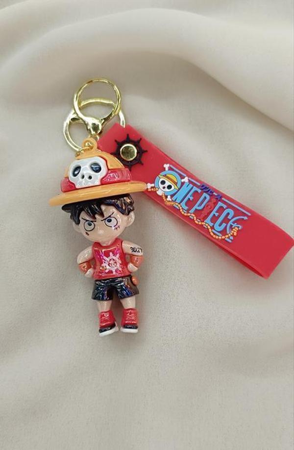 Anahtarlık Anime One Piece Luffy Slikon Lüks Anahtarlık Çizgi Film Çanta Cüzdan Süsü Figür   - Image 1