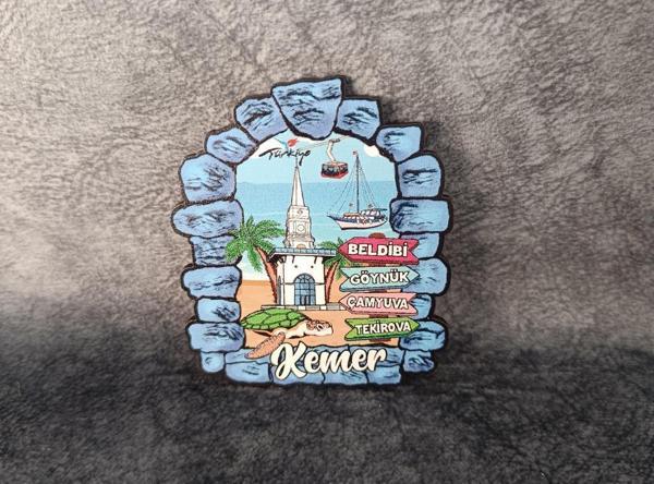 Magnet Antalya Görseli Caretta Kule Turistik Buzdolabı Süsü Manyetik Mıknatıslı Hediyelik Eşya - Image 1