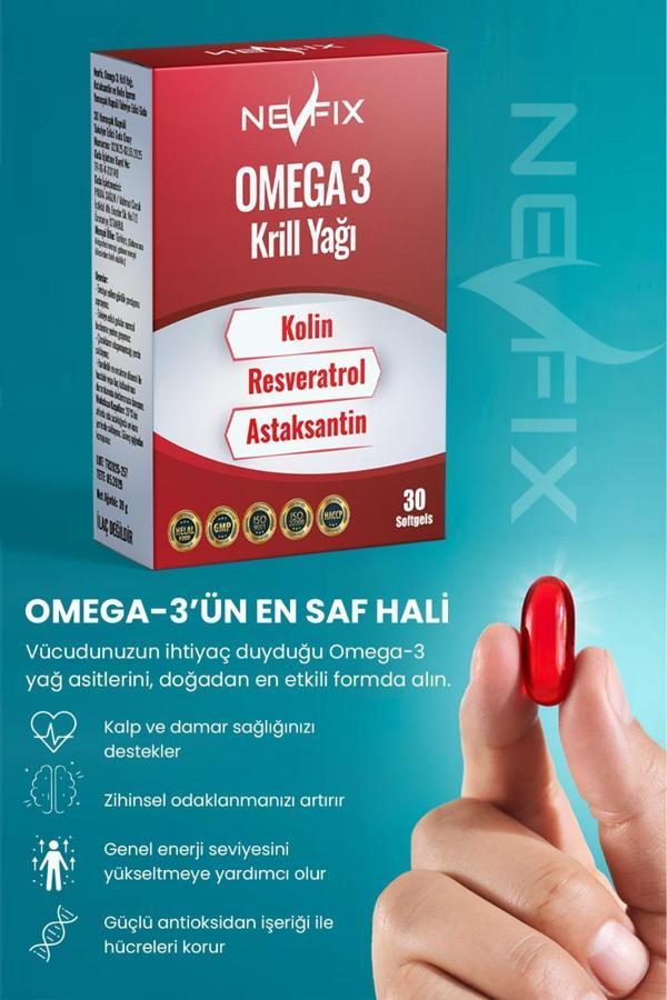 Krill Yağ 30 Softgel Kolin Resveratrol Astaksantin Fosfolipidler - Image 1
