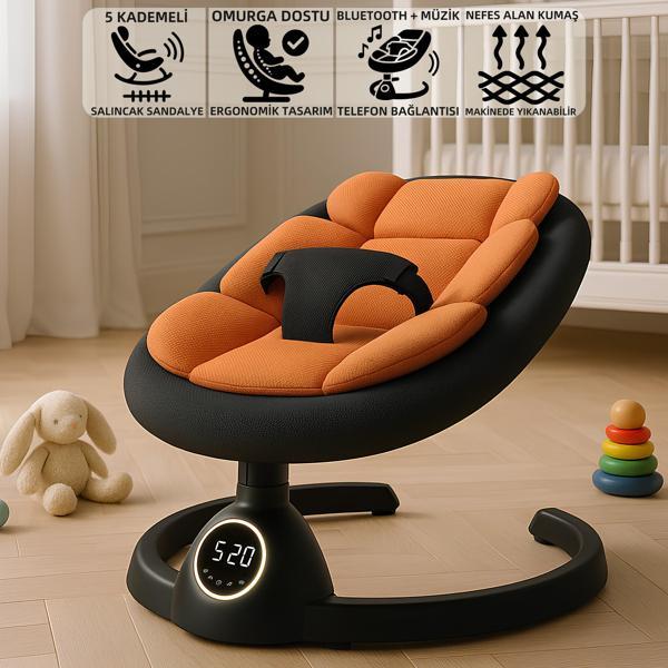 Mioji Baby 4 Kumandalı 9KG 5 Kademeli Elektrikli Ekranlı Otomatik Sallanan Ana Kucağı - Image 1