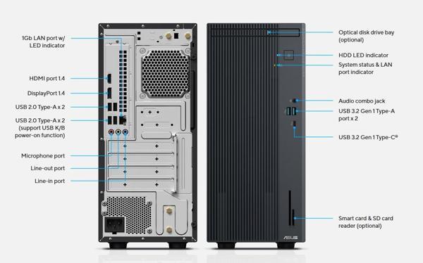 ASUS ExpertCenter P500 MT P500MV-I7136216512B0D i7-13620H 16GB 512GB SSD O/B UHD770 DOS Masaüstü PC - Image 1