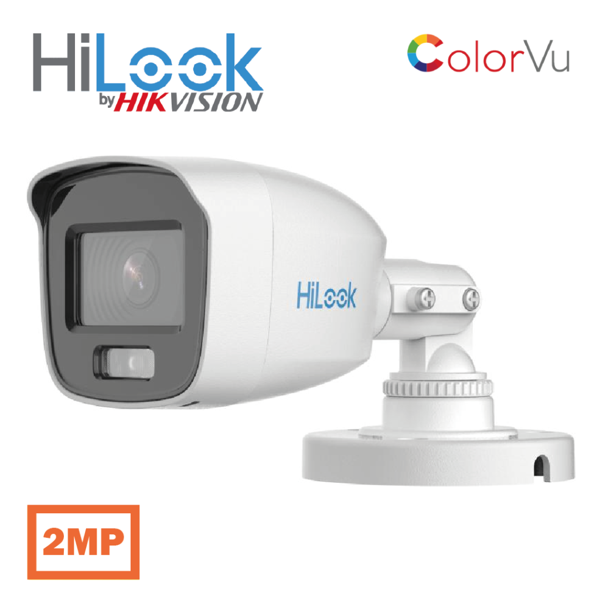 HILOOK THC-B129-LPS, 2Mpix, 2.8mm Lens, 20Mt Gece Görüşü, IP66, Color Vu, Dahili Mikrofon, Bullet Kamera - Image 1