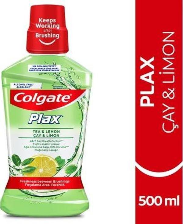 Colgate Plax Çay Ve Limon Plağa Karşı Alkolsüz Ağız Bakım Suyu 500 Ml - Image 1