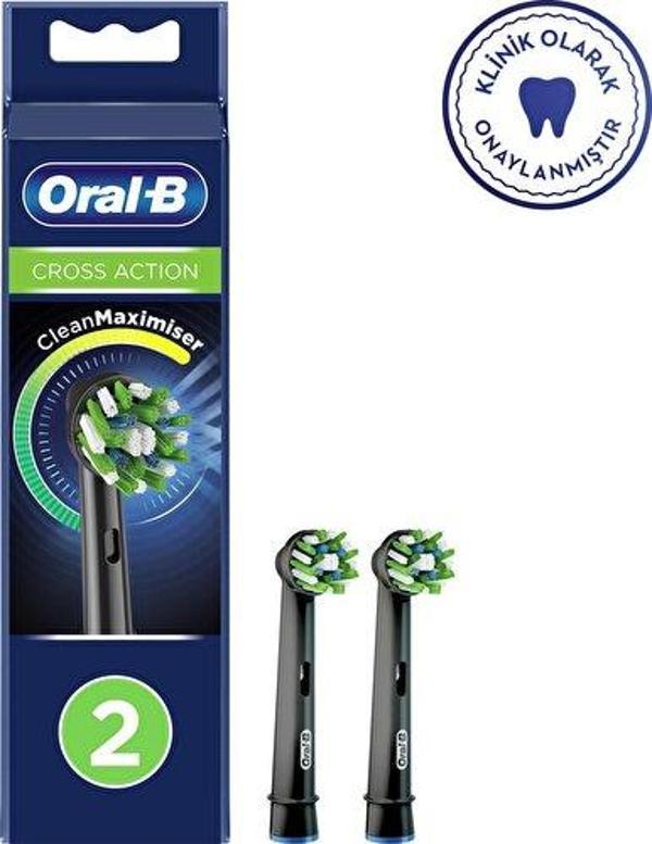 Oral-B Cross Action 2'Li Diş Fırçası Yedek Başlığı Eb50 Siyah - Image 1