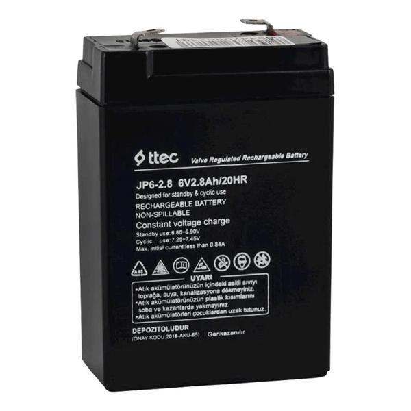 Ttech 6 Volt - 2.8 Amper Dik Akü 66 X 33 X 97 mm - Image 1