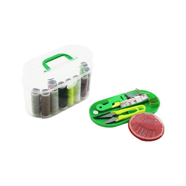 PLASTİK ÇANTALI İĞNE - İPLİK SET 10-İPLİK- 12-DİKİŞ-10-Ç.İĞNE- MEZURA- MAKAS- İĞNE GEÇİRME- 4-ÇITÇIT- 4-DÜĞME- YÜZÜK (28 - Image 1