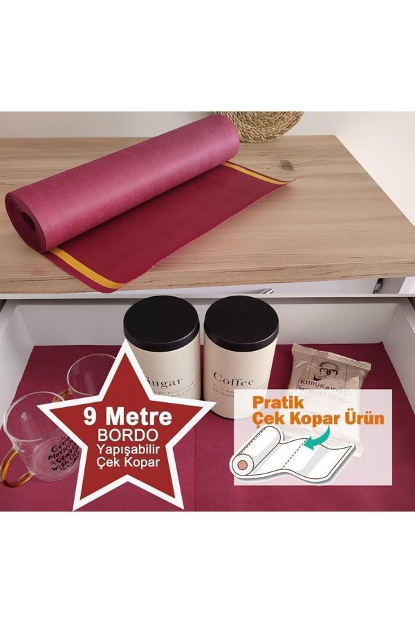 Perisfer Pratik Kopar Bordo 9M Yapışkanlı Çekmece Dolap Içi Düzenleyici/Raf Örtüsü Kaymaz Kaydırmaz Mutfak - Image 1