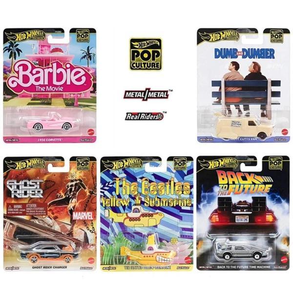 Hot Wheels Premium Pop Culture 5’li Koleksiyon Seti – Barbie, Ghost Rider, Back to the Future, The Beatles, Dumb and Dum - Image 1