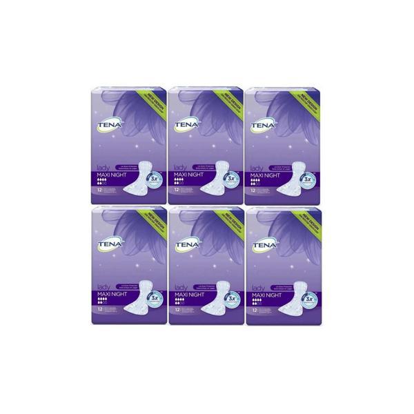 Tena Lady Maxi Night 6 damla Kadın Mesane Pedi 12'li 6 Paket / 72 adet - Image 1
