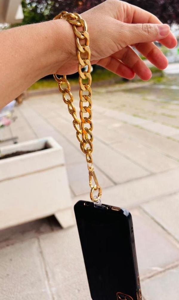 Angel Çanta Aksesuar Light Gold Renk Telefon Bilek Askısı, Telefon Zinciri, Telefon Askısı, Tüm Telefon Kılıfları İçin U - Image 1