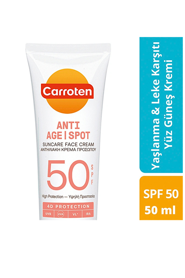Carroten Anti-Age & Spot SPF 50 Yüz Güneş Kremi – Leke ve Yaşlanma Karşıtı Yüksek Koruma, 50 ml - Image 1