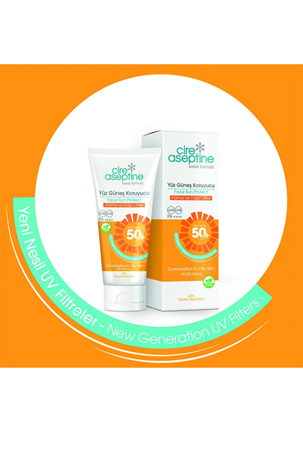 Cire Aseptine Yüz Güneş Koruyucu Krem SPF 50+ – Karma ve Yağlı Ciltler İçin, Matlaştırıcı Etki, 50 ml - Image 1