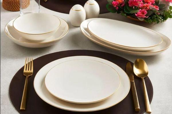 Güral Porselen Atina 60 Parça Yemek Takımı Gold Fileli - Image 1
