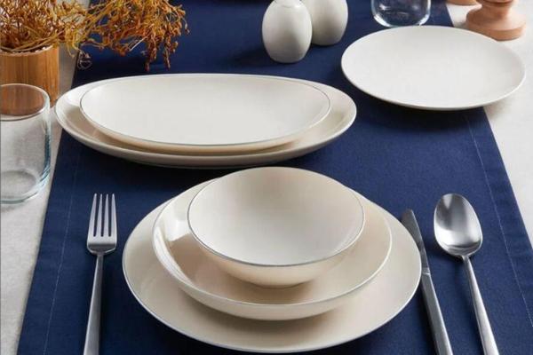 Güral Porselen Atina 60 Parça Yemek Takımı Gümüş Fileli - Image 1