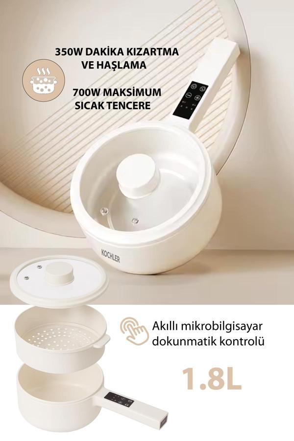 Çok Amaçlı Elektrikli Tencere | 700W | 1.8L | Buharlı ve Yağda Pişirme Özellikli - Image 1