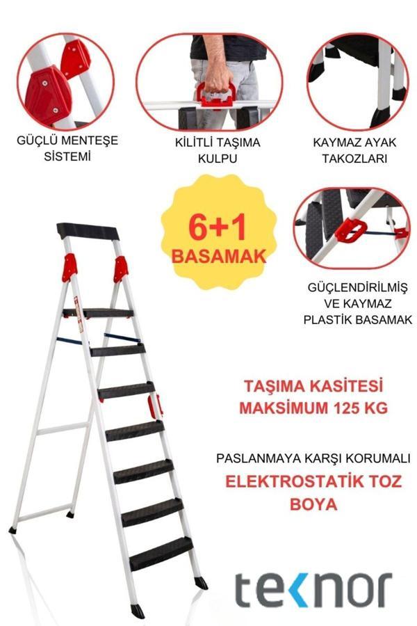 Teknor Extreme Plastik Basamaklı 6+1 Metal Merdiven - Image 1