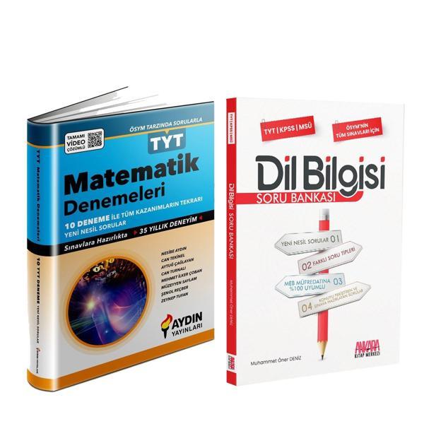 Aydın Yayınları TYT Matematik 10 Deneme ve AKM Dil Bilgisi Soru Bankası Seti 2 Kitap - Aydın Yayınları-Eğitim - Image 1