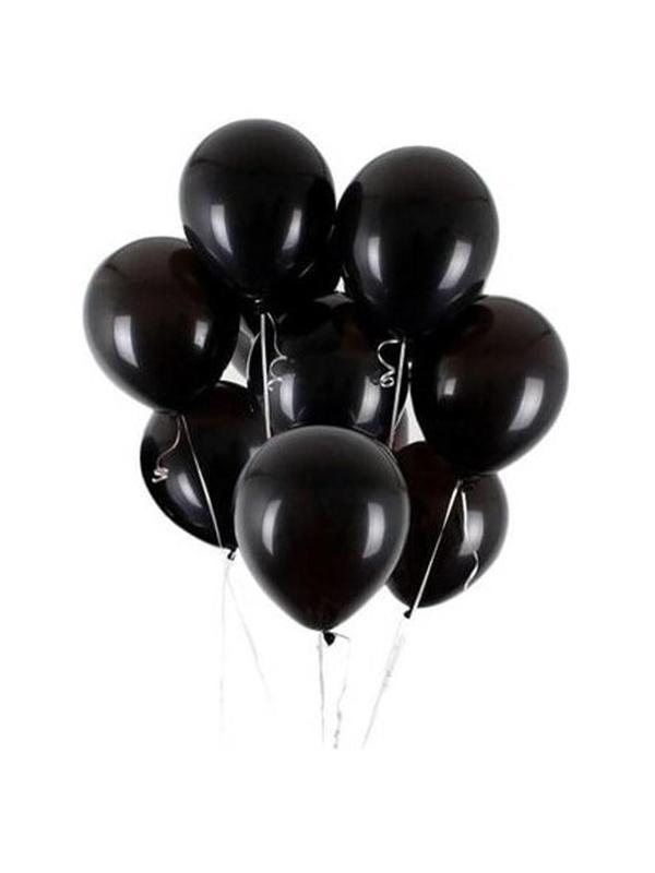 Siyah Balon Parlak Renkli 10'lu Paketli Balon 12 Inç - Siyah - Image 1