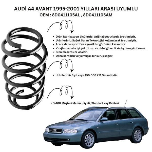 Ön Helezon Yay Takımı - 2 Adet Standart Yay ST102004F, Audi A4 Avant (1995-2000) Uyumlu - Image 1