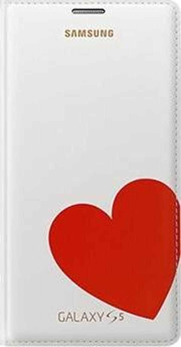 Galaxy S5 ile Uyumlu Moschino Flip Wallet Kılıf Kırmızı Kalp EF-WG900RREGWW - Image 1