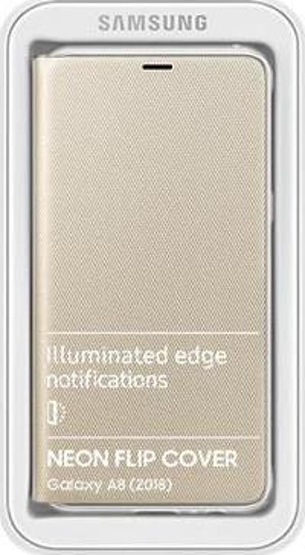 Galaxy A8 (2018) ile Uyumlu Neon Flip Koruyucu Kılıf Altın EF-FA530PFEGWW - Image 1