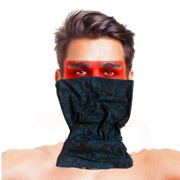 Baf Bandana Çoklu Kafatası Mavi Siyah Maske - Image 1