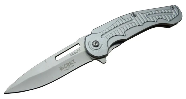 Cr 0062 Gri Oluklu Kamp Çakı 17,5 Cm - Otomatik, Kılıflı, Kutulu - Image 1
