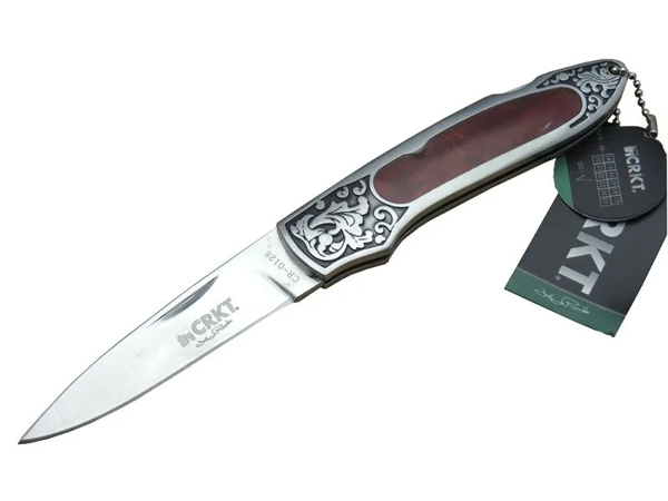 Cr 0128 Rd Kamp Çakı 18 Cm - Metal Desenli Sap, Kılıflı, Kutulu - Image 1