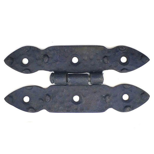 Antika Tarz Dekoratif Pirinç Düğmeli Menteşe - 117x57 Mm, Oksit - Image 1