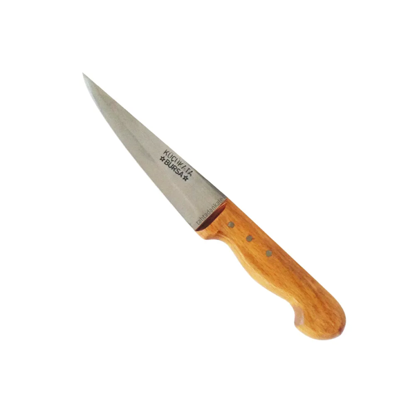 Bursa Kalın Sivri Kasap Bıçağı No:3, 17 Cm - Ahşap Sap - Image 1