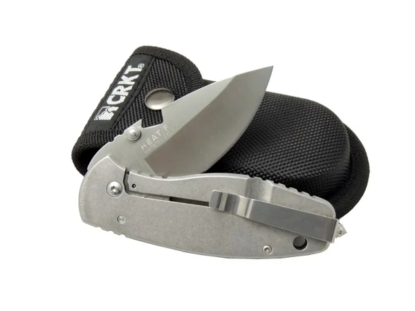 Crkt 3329 Bk Heat Kamp Çakı 18cm - Metal Sap, Kılıflı, Açacaklı, Perçinli - Image 1
