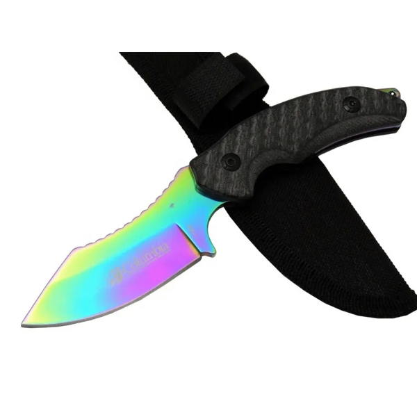 156a Renkli Gökkuşağı Kamp Çakı Bıçağı 19 Cm - Kılıflı - Image 1