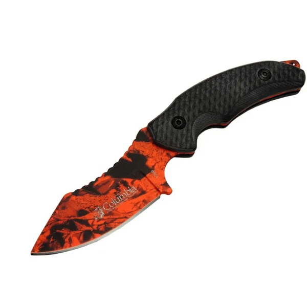 156b Turuncu Desenli Kamp Çakı Bıçağı 19 Cm - Kılıflı - Image 1