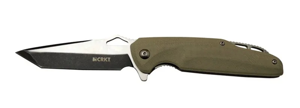 Crkt Predator 706 C Bej Kamp / Outdoor Çakı 21cm - Yarı Otomatik, Kemerlikli, Kutulu - Image 1