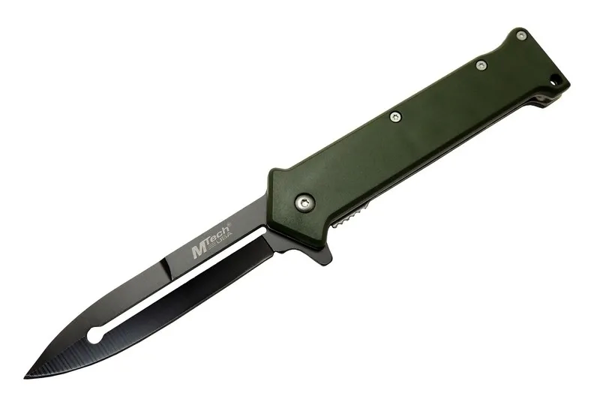 4351 Haki Bas - Çek Kamp Çakı 20cm- Otomatik, Kemerlikli - Image 1