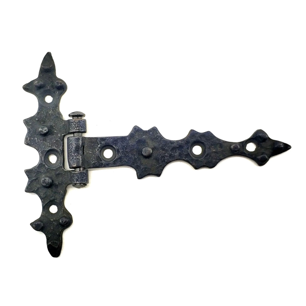 Antika Tarz Dekoratif Pirinç Yıldız Kuyruklu Menteşe - 85x110 Mm, Oksit - Image 1