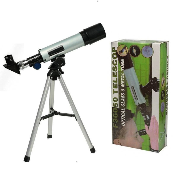 50x360 Mini Teleskop Kara Uzay Teleskobu Aliminyum Gövde Tripodlu - Image 1
