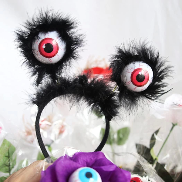 Cadılar Bayramı Halloween Otrişli Sallanan Gözlü Parti Tacı - Image 1