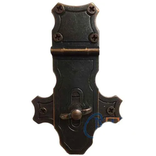 Dekoratif Anahtarlı Sandık Askısı - 40x65mm, Oksit, 1 Adet - Image 1