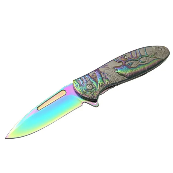 Geyikli Gökkuşağı Çakı 19,5 Cm , Kemerlikli - Image 1