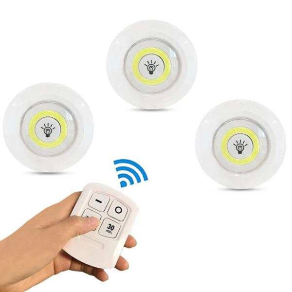 Kablosuz Uzaktan Kumandalı 3lü Led Lamba Seti - Image 1