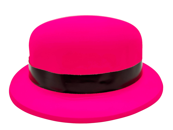 Neon Partisi Pembe Renk Melon Plastik Parti Şapkası - Image 1
